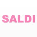 SALDI scritta in polistirolo - Arial - Rosa - Senza base