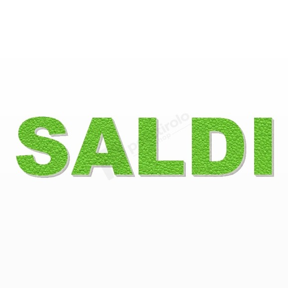 SALDI scritta in polistirolo - Arial - Verde - Senza base
