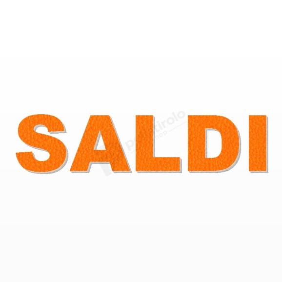SALDI scritta in polistirolo - Arial - Arancione - Senza base