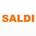 SALDI scritta in polistirolo - Arial - Arancione - Senza base