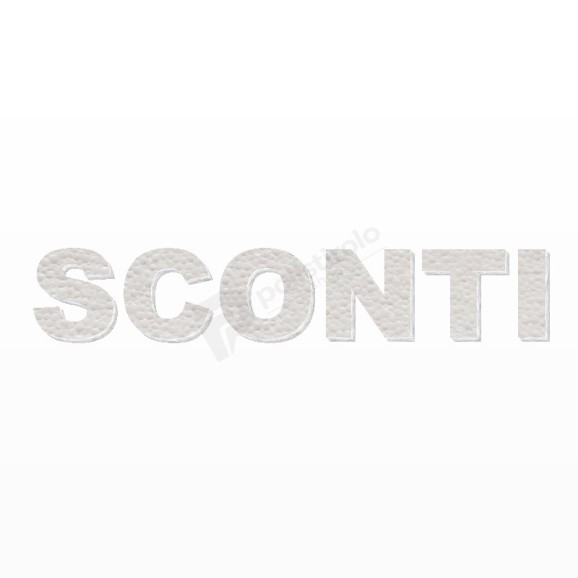 SCONTI scritta in polistirolo - Arial - Bianco - Senza base