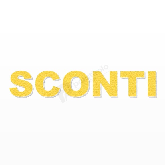 SCONTI scritta in polistirolo - Arial - Giallo - Senza base