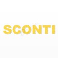 SCONTI scritta in polistirolo - Arial - Giallo - Senza base