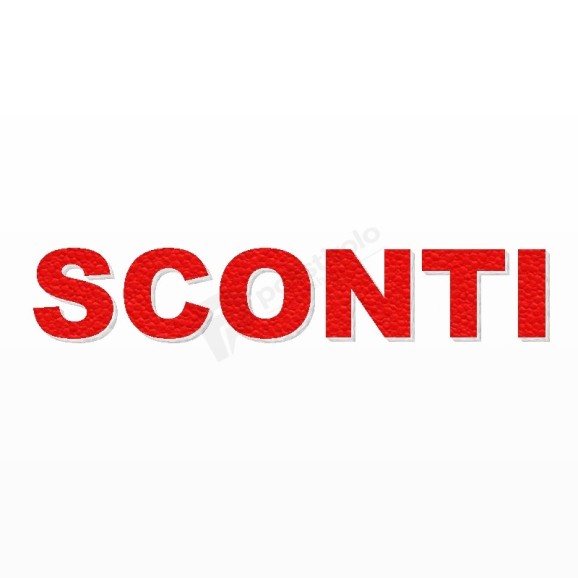 SCONTI scritta in polistirolo - Arial - Rosso - Senza base