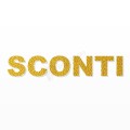SCONTI scritta in polistirolo - Arial - Oro - Senza base