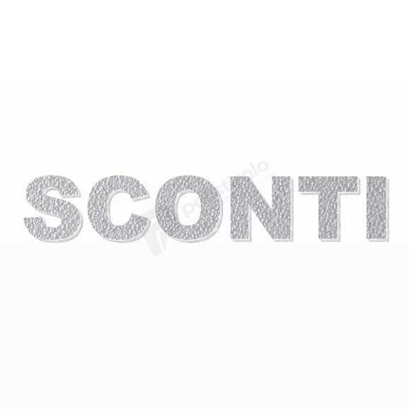 SCONTI scritta in polistirolo - Arial - Argento - Senza base