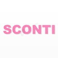 SCONTI scritta in polistirolo - Arial - Rosa - Senza base