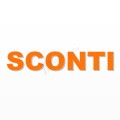 SCONTI scritta in polistirolo - Arial - Arancione - Senza base