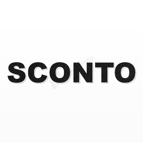 SCONTO scritta in polistirolo - Arial - Nero - Senza base