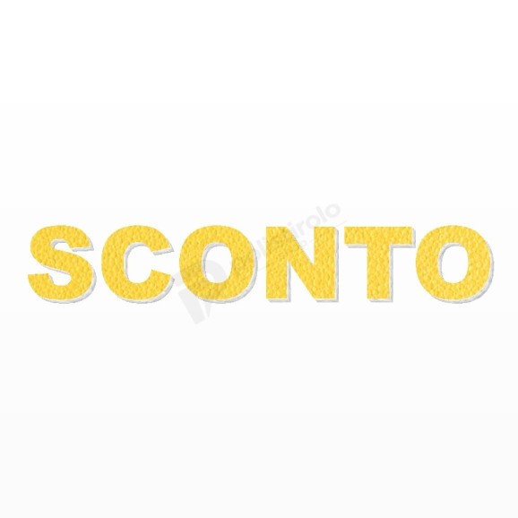 SCONTO scritta in polistirolo - Arial - Giallo - Senza base