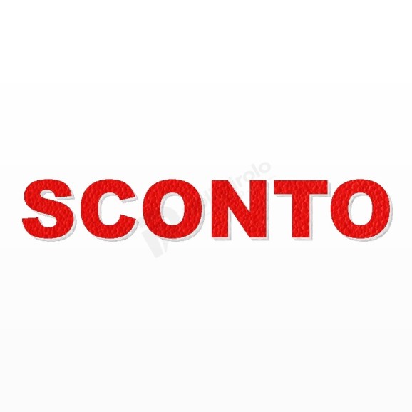 SCONTO scritta in polistirolo - Arial - Rosso - Senza base