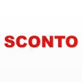 SCONTO scritta in polistirolo - Arial - Rosso - Senza base