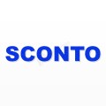 SCONTO scritta in polistirolo - Arial - Blu - Senza base