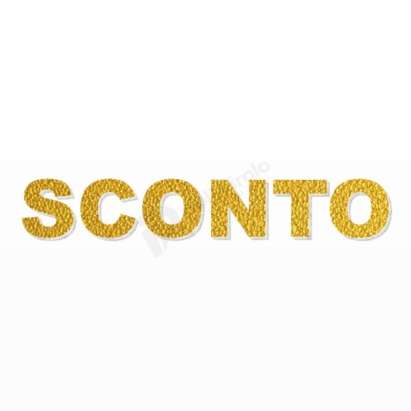 SCONTO scritta in polistirolo - Arial - Oro - Senza base
