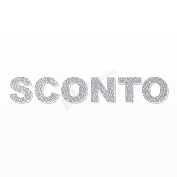 SCONTO scritta in polistirolo - Arial - Argento - Senza base
