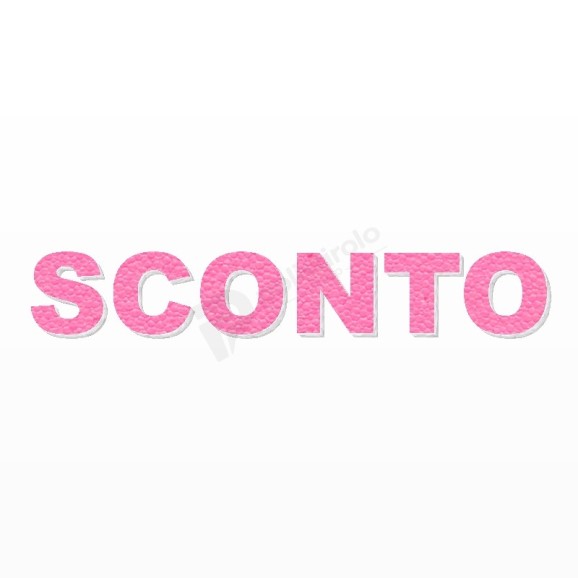 SCONTO scritta in polistirolo - Arial - Rosa - Senza base