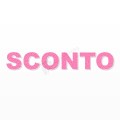 SCONTO scritta in polistirolo - Arial - Rosa - Senza base