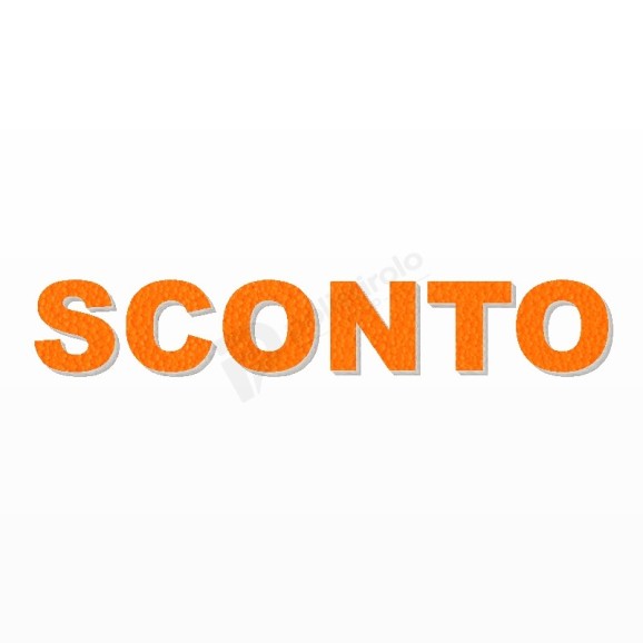 SCONTO scritta in polistirolo - Arial - Arancione - Senza base