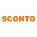 SCONTO scritta in polistirolo - Arial - Arancione - Senza base