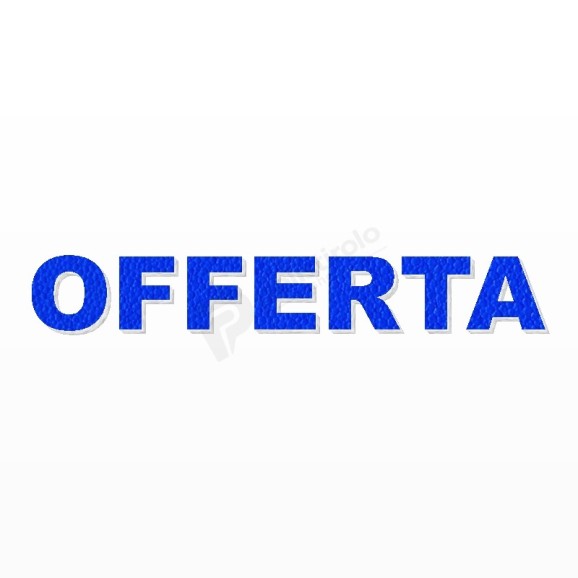 OFFERTA scritta in polistirolo - Arial - Blu - Senza base