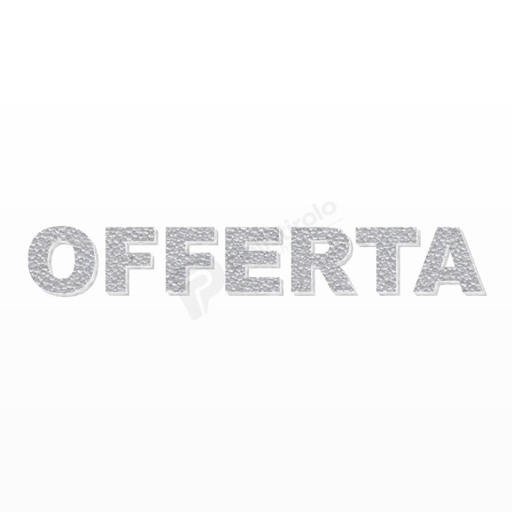 OFFERTA scritta in polistirolo - Arial - Argento - Senza base