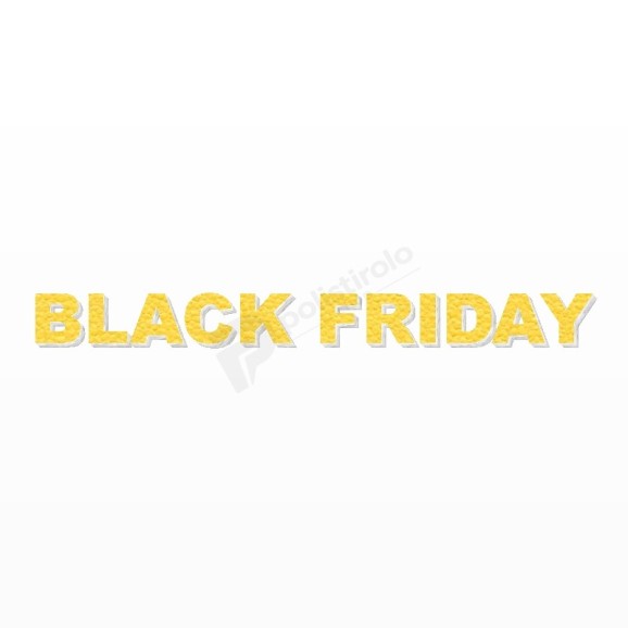 BLACK FRIDAY scritta in polistirolo - Arial - Giallo - Senza base