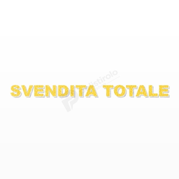 SVENDITA TOTALE scritta in polistirolo - Arial - Giallo - Senza base