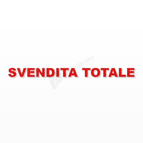 SVENDITA TOTALE scritta in polistirolo - Arial - Rosso - Senza base