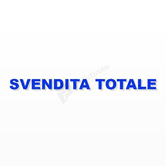 SVENDITA TOTALE scritta in polistirolo - Arial - Blu - Senza base