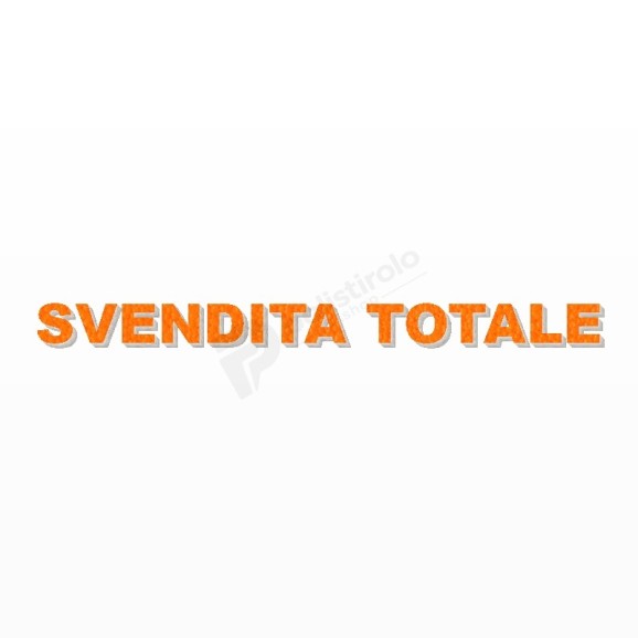 SVENDITA TOTALE scritta in polistirolo - Arial - Arancione - Senza base