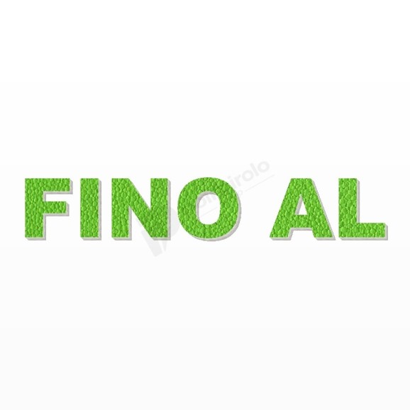 FINO AL scritta in polistirolo - Arial - Verde - Senza base
