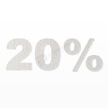 20% scritta in polistirolo - Arial - Bianco - Senza base