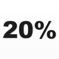 20% scritta in polistirolo - Arial - Nero - Senza base