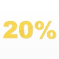20% scritta in polistirolo - Arial - Giallo - Senza base