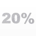 20% scritta in polistirolo - Arial - Argento - Senza base