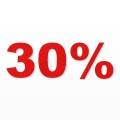 30% scritta in polistirolo - Arial - Rosso - Senza base