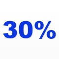 30% scritta in polistirolo - Arial - Blu - Senza base