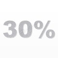 30% scritta in polistirolo - Arial - Argento - Senza base
