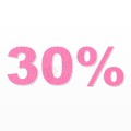 30% scritta in polistirolo - Arial - Rosa - Senza base