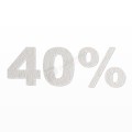 40% scritta in polistirolo - Arial - Bianco - Senza base