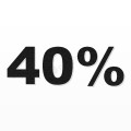 40% scritta in polistirolo - Arial - Nero - Senza base