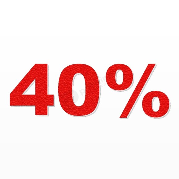 40% scritta in polistirolo - Arial - Rosso - Senza base