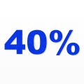 40% scritta in polistirolo - Arial - Blu - Senza base
