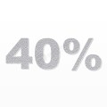 40% scritta in polistirolo - Arial - Argento - Senza base