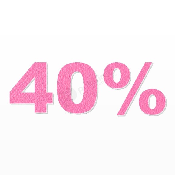 40% scritta in polistirolo - Arial - Rosa - Senza base