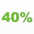 40% scritta in polistirolo - Arial - Verde - Senza base