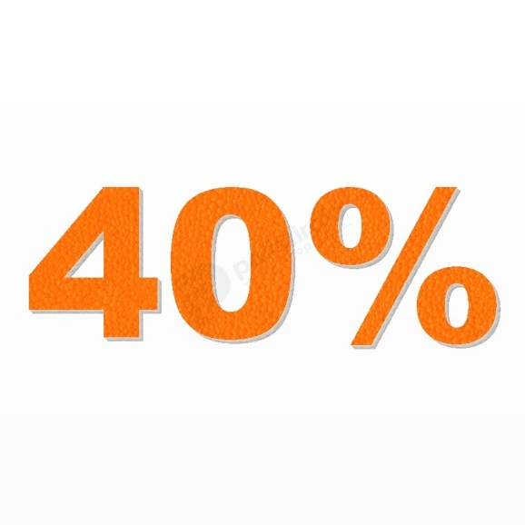 40% scritta in polistirolo - Arial - Arancione - Senza base