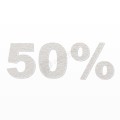 50% scritta in polistirolo - Arial - Bianco - Senza base