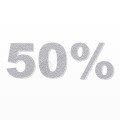50% scritta in polistirolo - Arial - Argento - Senza base