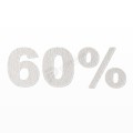 60% scritta in polistirolo - Arial - Bianco - Senza base